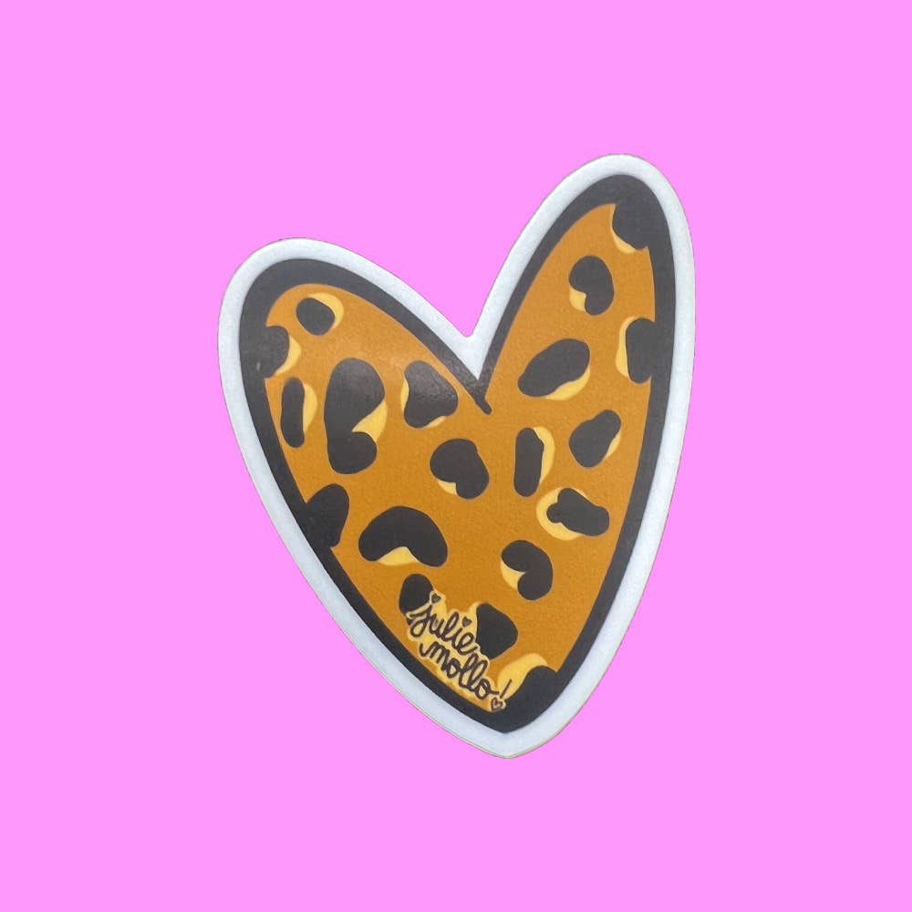 🐆💖Fierce Heart Leopard Print Sticker! 🐆💖