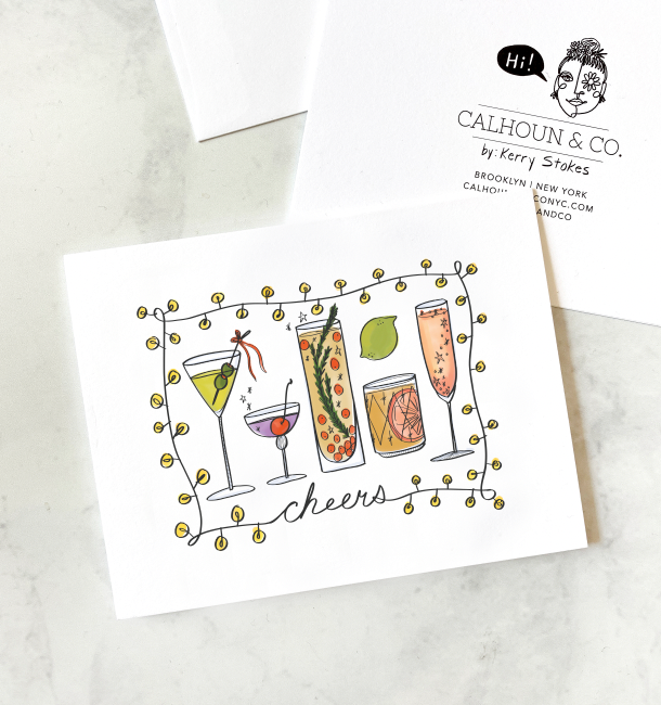 Cheers Cocktails Holiday Celebrate Greeting Card