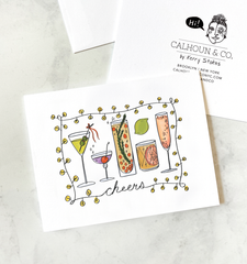 Cheers Cocktails Holiday Celebrate Greeting Card