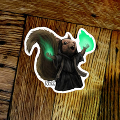 Necromancer Squirrel Vinyl Sticker