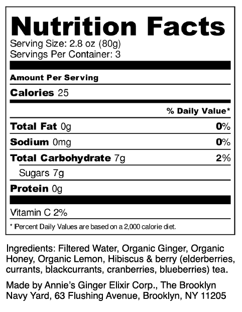 Organic Gut Health + Immunity Boost Ginger Elixir 8.5oz