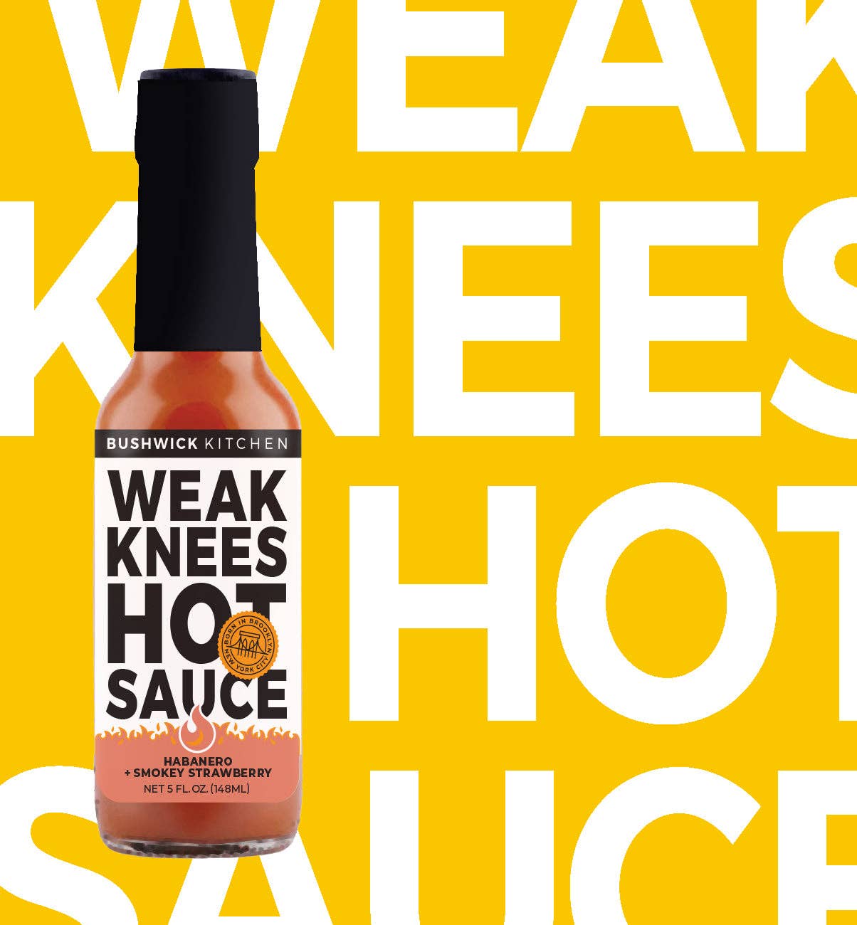 Weak Knees Habanero + Smokey Strawberry Hot Sauce (Vegetarian)