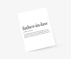 Father-in-Law Definition - Father's Day Card