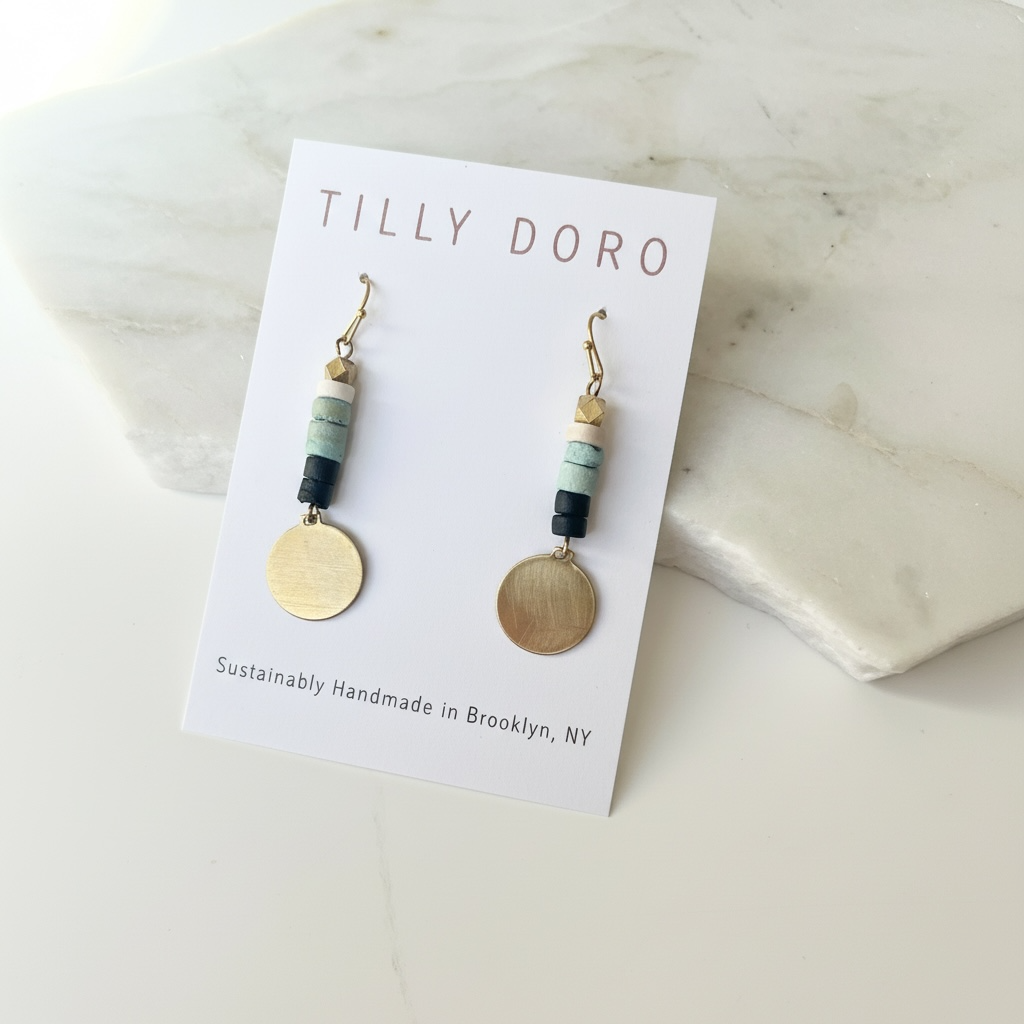 Mint Disc Earrings