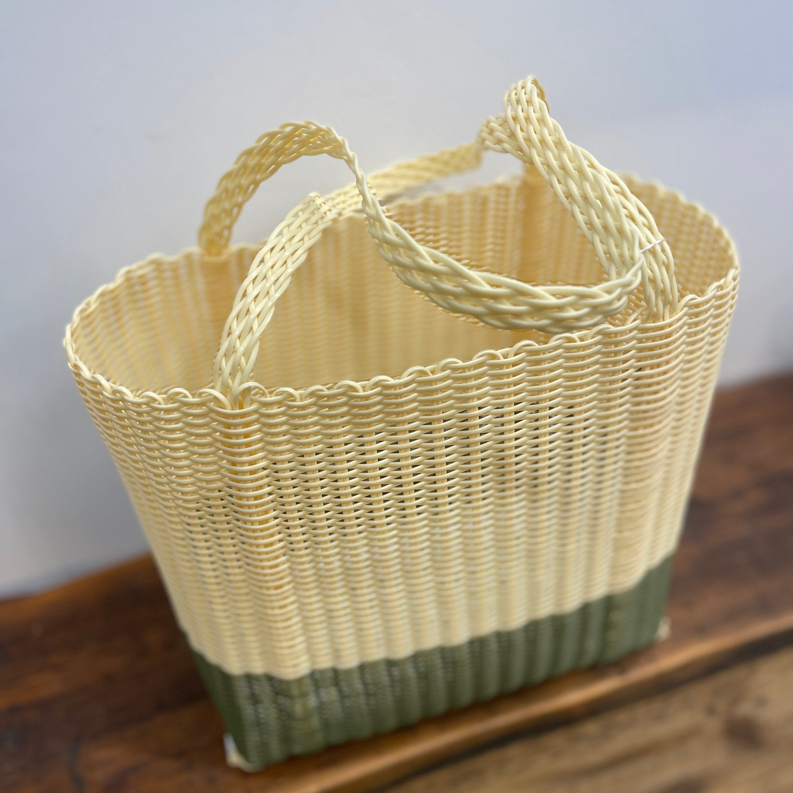 Costa Tote - Cream with Green Base