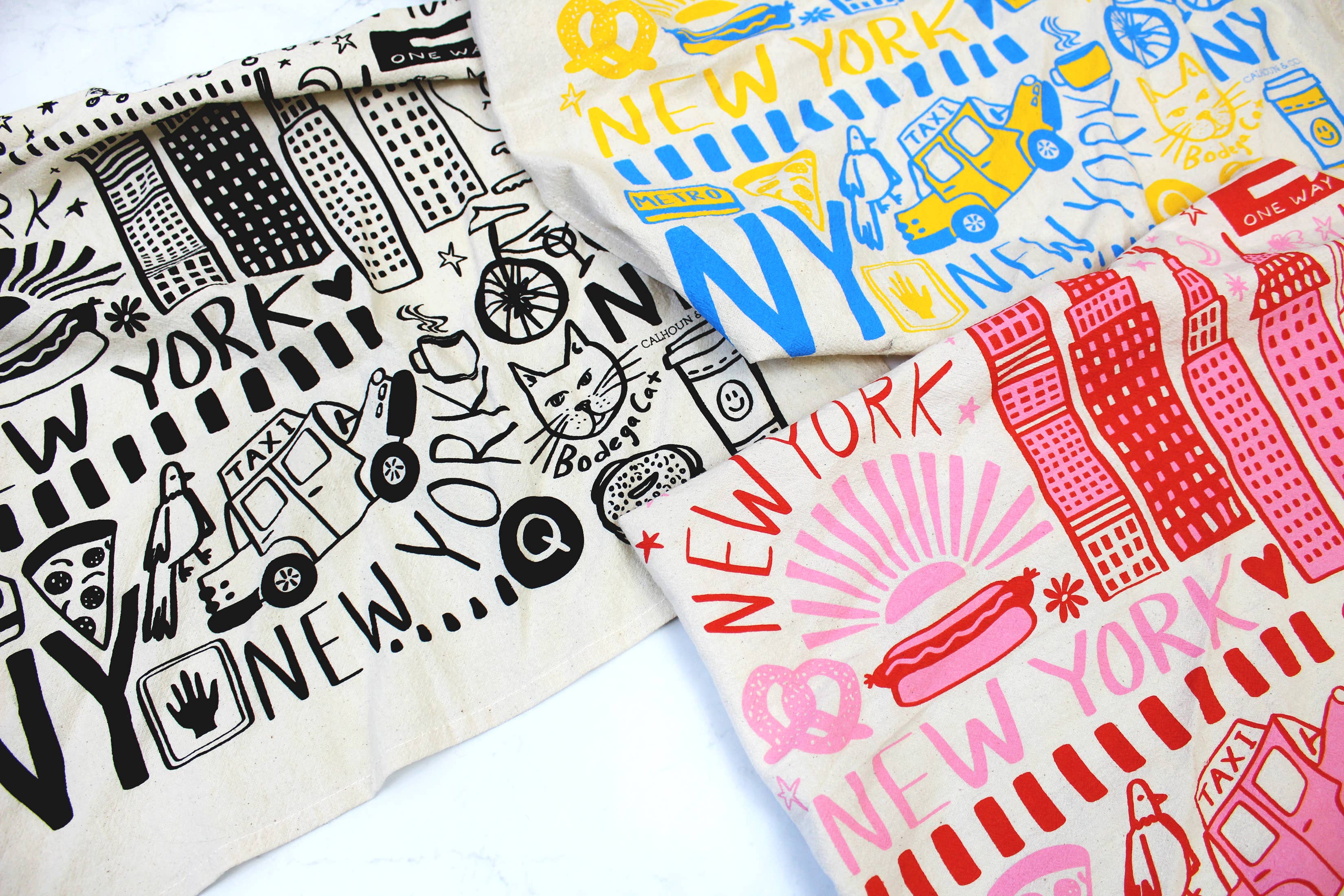 New York Screen Printed Tea Towel