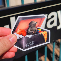 Home Sweet Shoebox Rat Vinyl Sticker