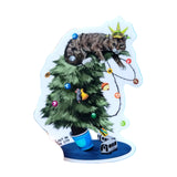 Christmas Tree Cat Sticker