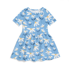 Alberta Dress - Daisies Blue