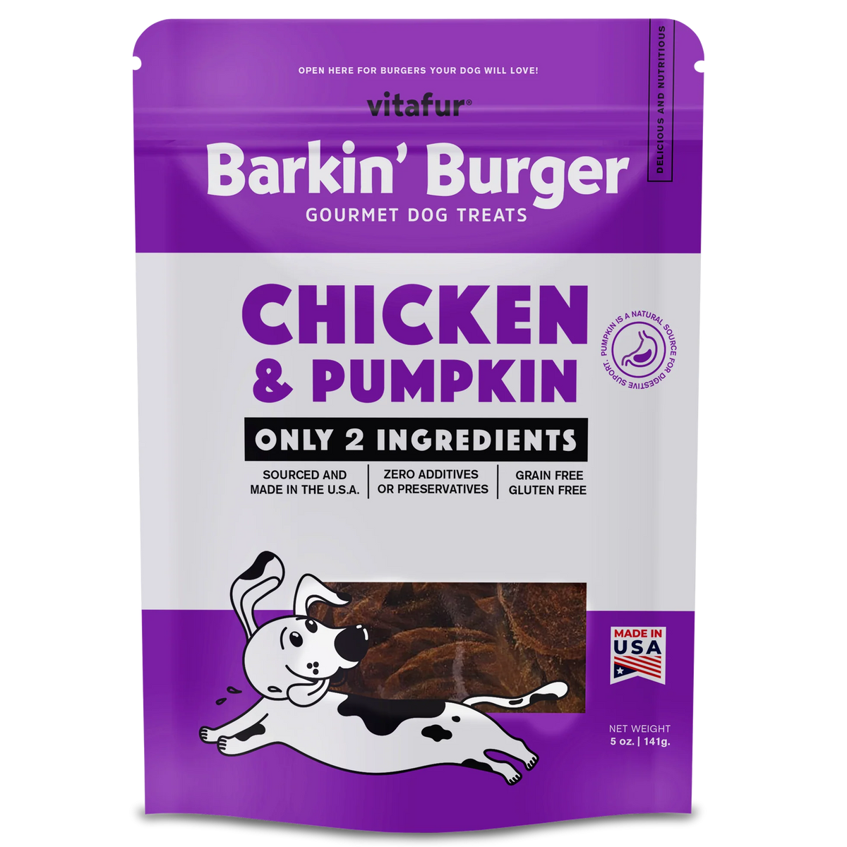 Vitafur Barkin Burger Chicken & Pumpkin Dog Treat