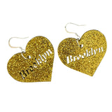 Gold Sparkle Brooklyn Heart Earrings
