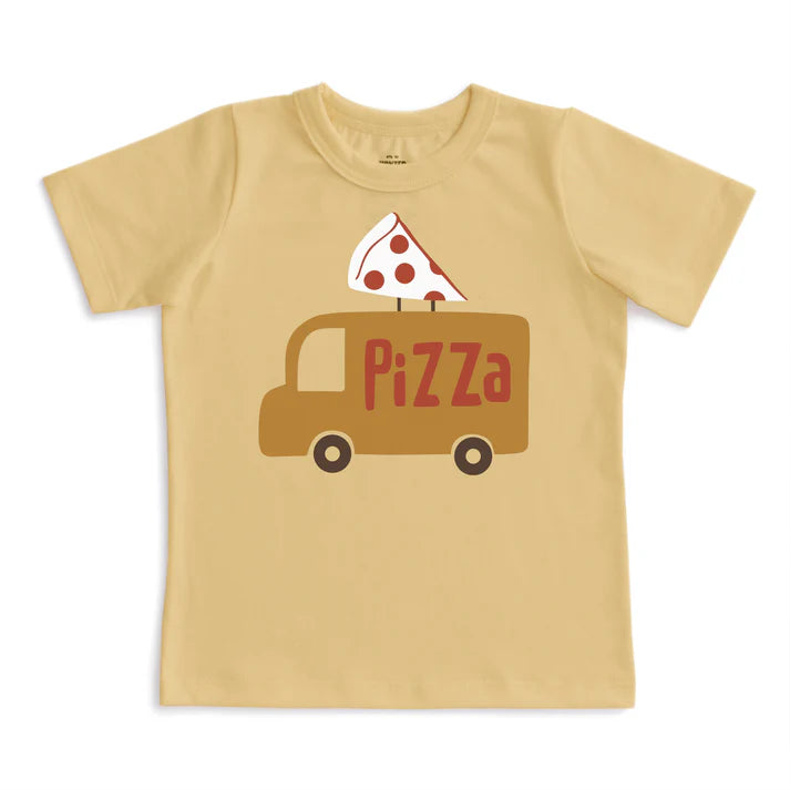 Short-Sleeve Graphic Tee - Pizza Truck Yellow