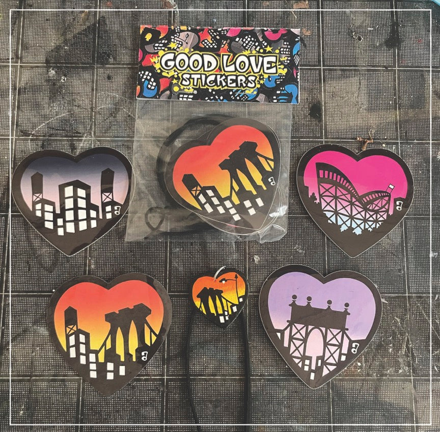 Good Love Sticker Pack with Hand Painted Necklace