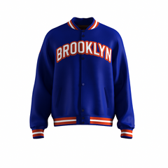 Brooklyn Bomber Jacket Blue and Orange