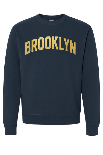 Brooklyn Crewneck Sweatshirt Navy with Gold Letters – Brooklyn