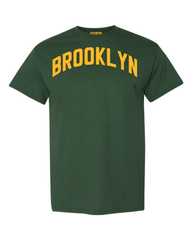 Brooklyn T-Shirt Forest Green with Yellow Letters
