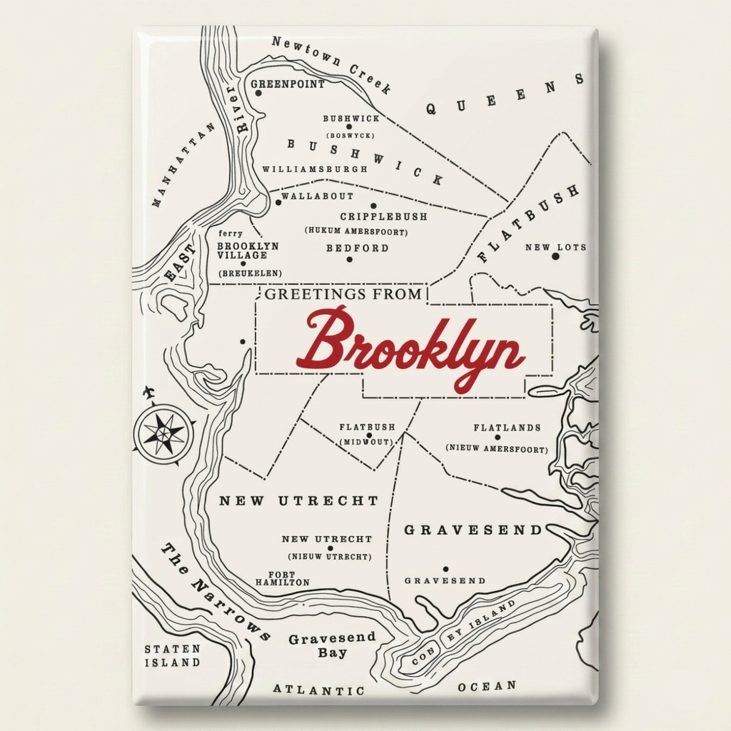 Old Brooklyn Map Magnet