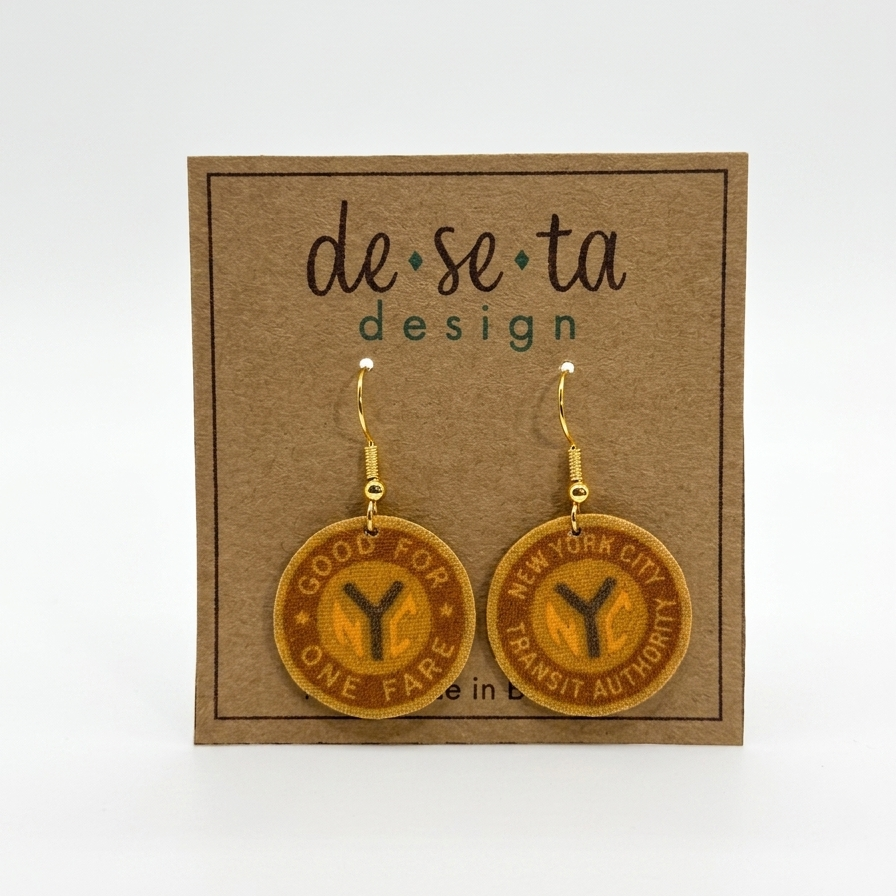 NYC Subway Token Earrings
