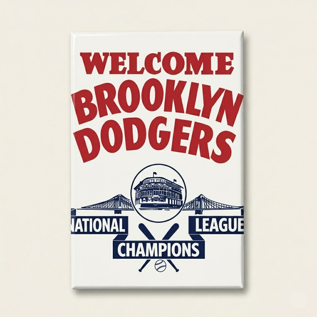 Welcome Brooklyn Dodgers 1955 Champs Magnet