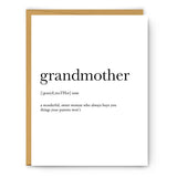 Grandmother Definition Mother's Day Card