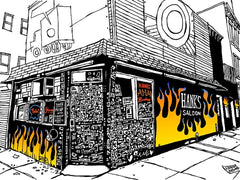 Hank's Saloon Bar Screen Print