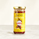 Jar of Auria's Sambal on a white background