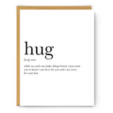 Hug Definition Sympathy Card