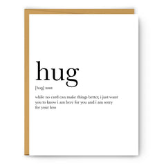Hug Definition Sympathy Card