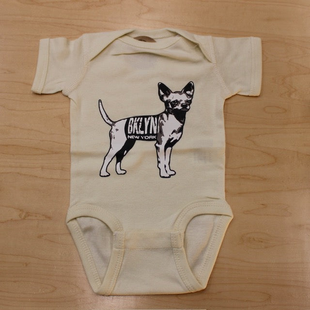 BKLYN Onesie Dog Design| Off White