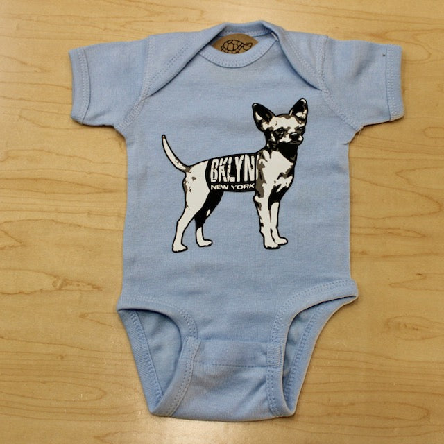 BKLYN Onesie Dog Design | Baby Blue