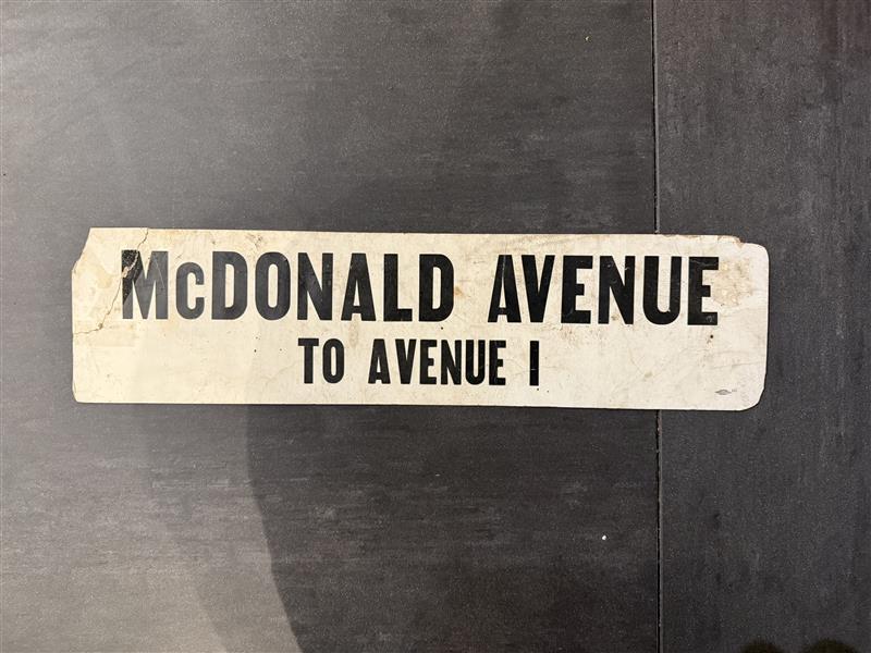 McDonald Ave | Vinatage Bus Route Sign