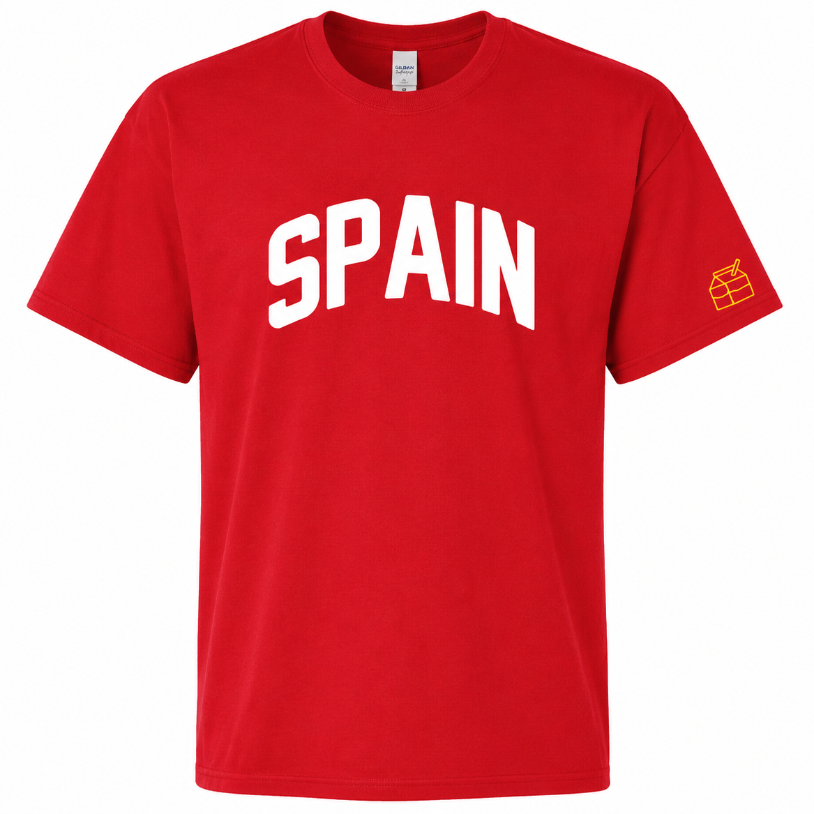 SPAIN Red T-Shirt with White Letters