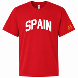 SPAIN Red T-Shirt with White Letters