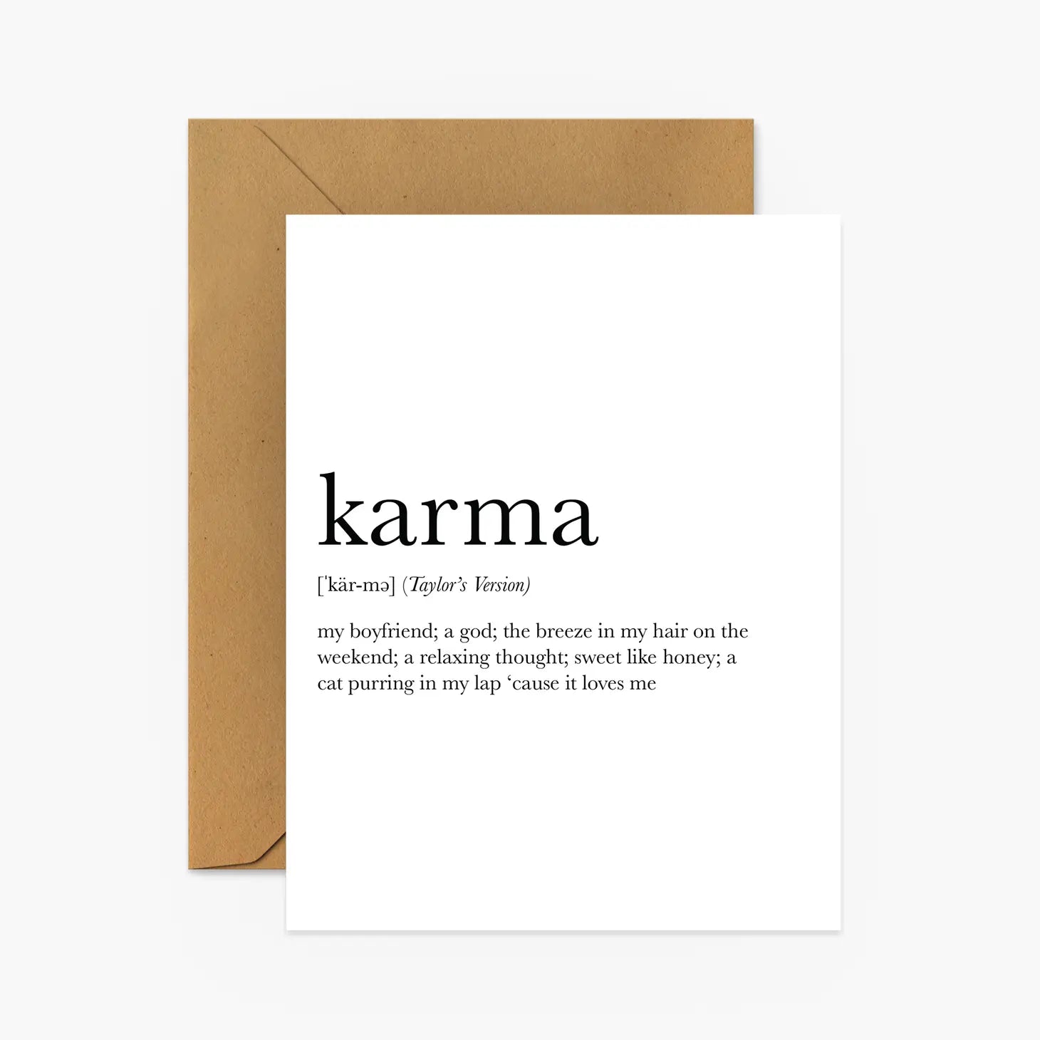 Karma Definition Taylor's Version Card