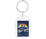 New York Retro Skyline Keychain