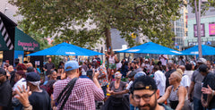 Packed Dance Circle at Vinyl Nights, Albee Square