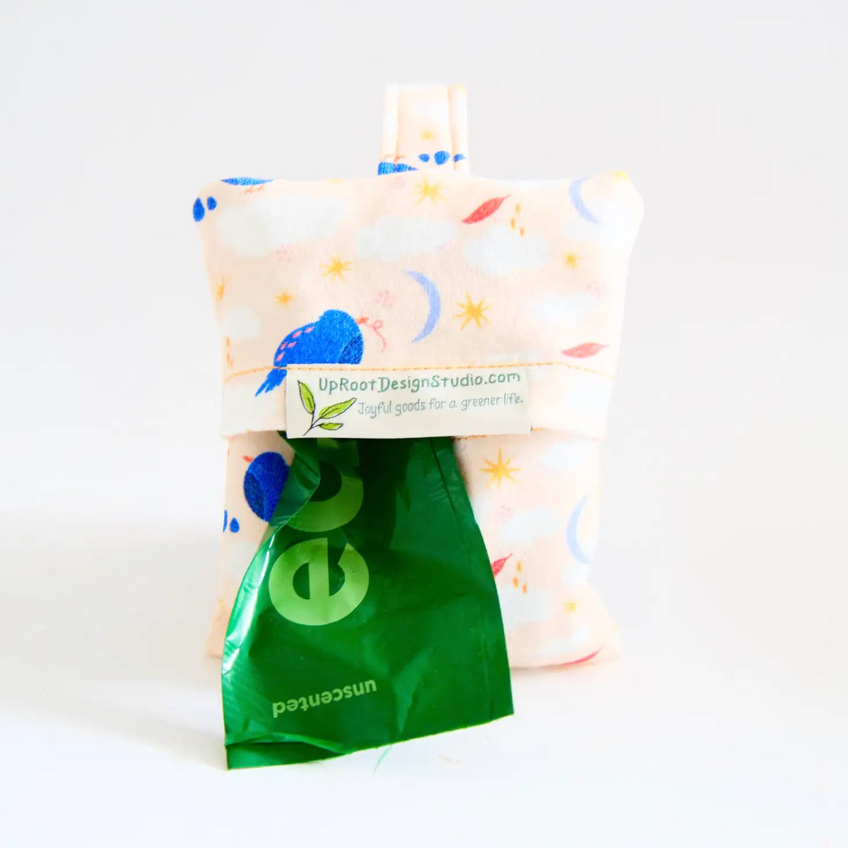 Bird on Peach Pet Waste Bag Pouch