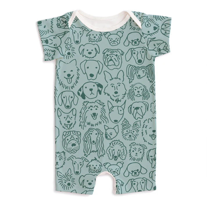 Summer Romper - Dogs Pale Blue