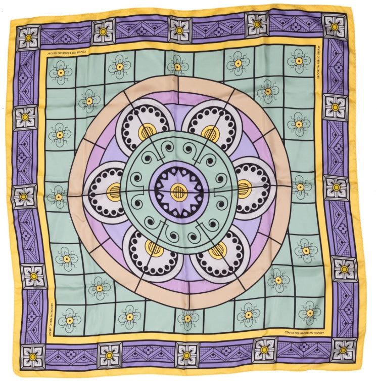 Stained-Glass Othmer Flowers Silk Scarf
