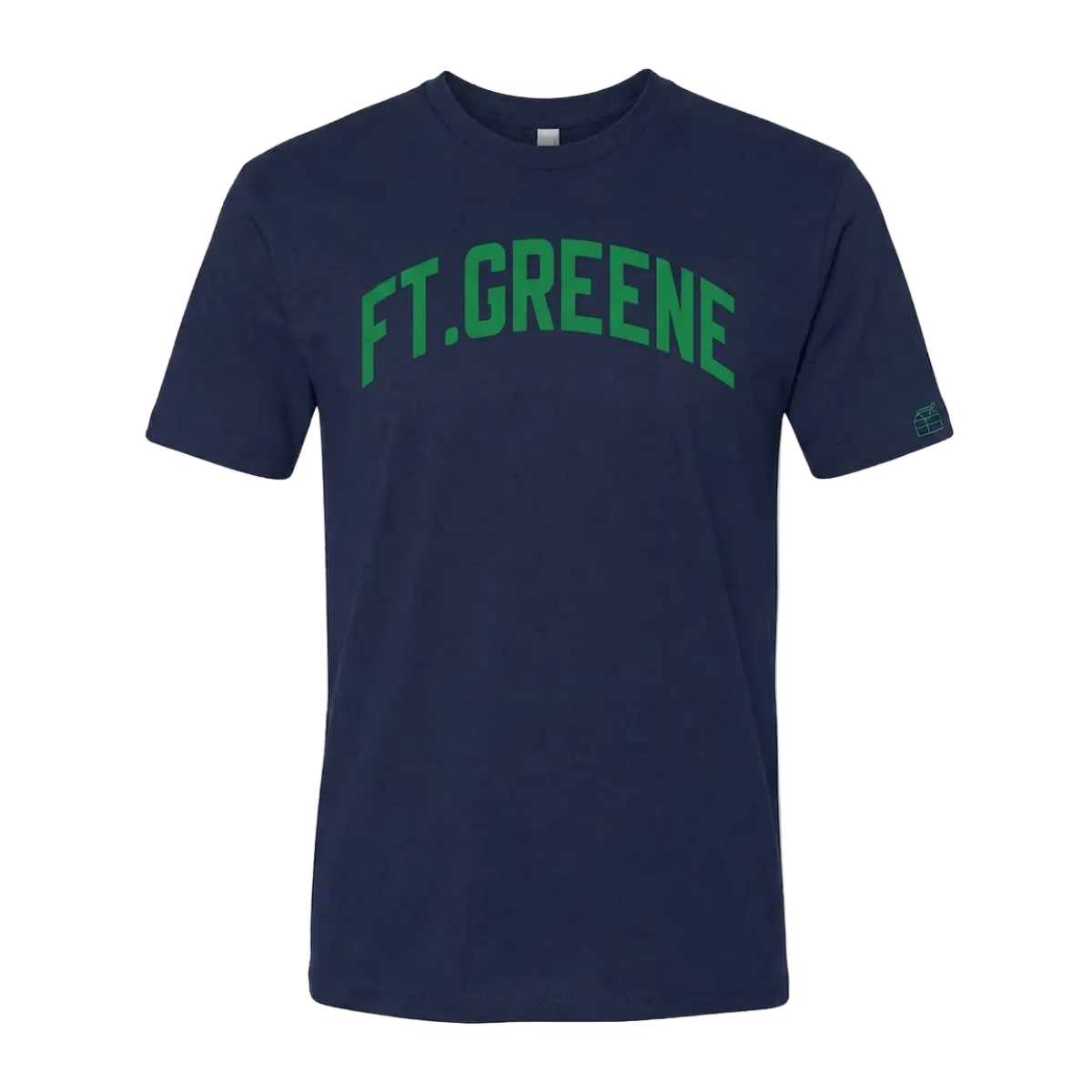 Fort Greene Navy T-Shirt with Kelly Green Letters