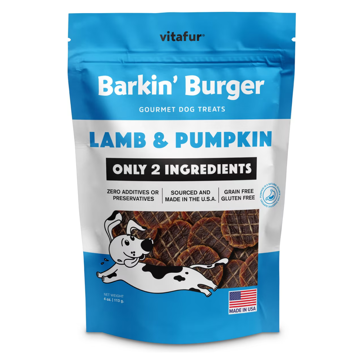 Vitafur Barkin Burger Lamb & Pumpkin Dog Treat
