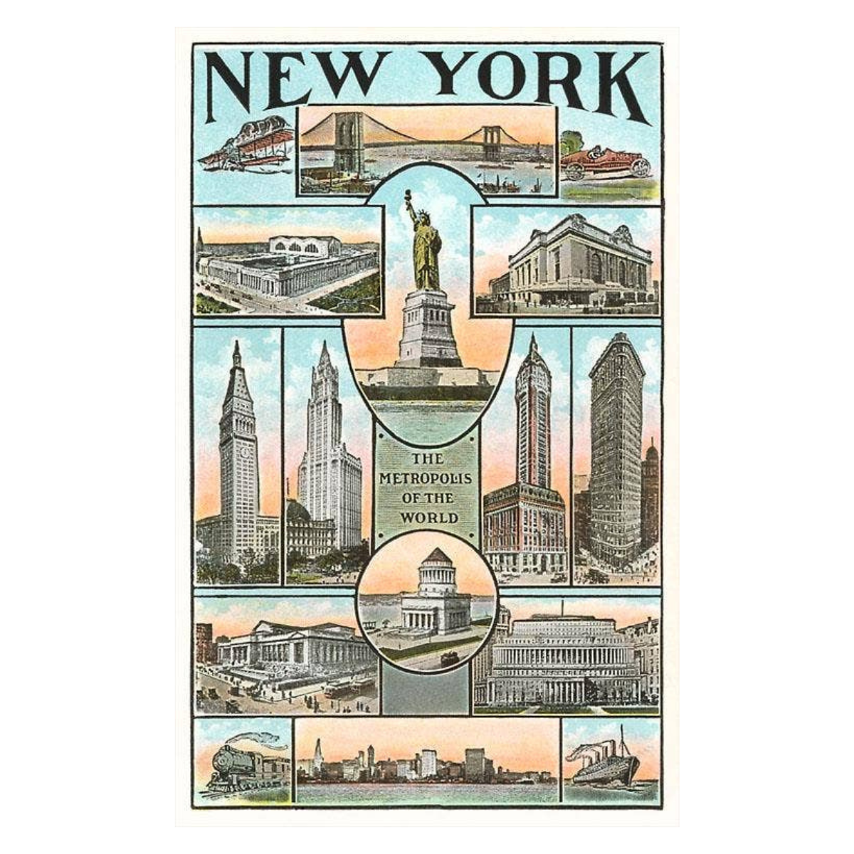 Scenes of New York City Postcard