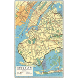 Vintage Map of Brooklyn Postcard