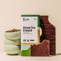 66% Green Tea Crunch Chocolate Bar