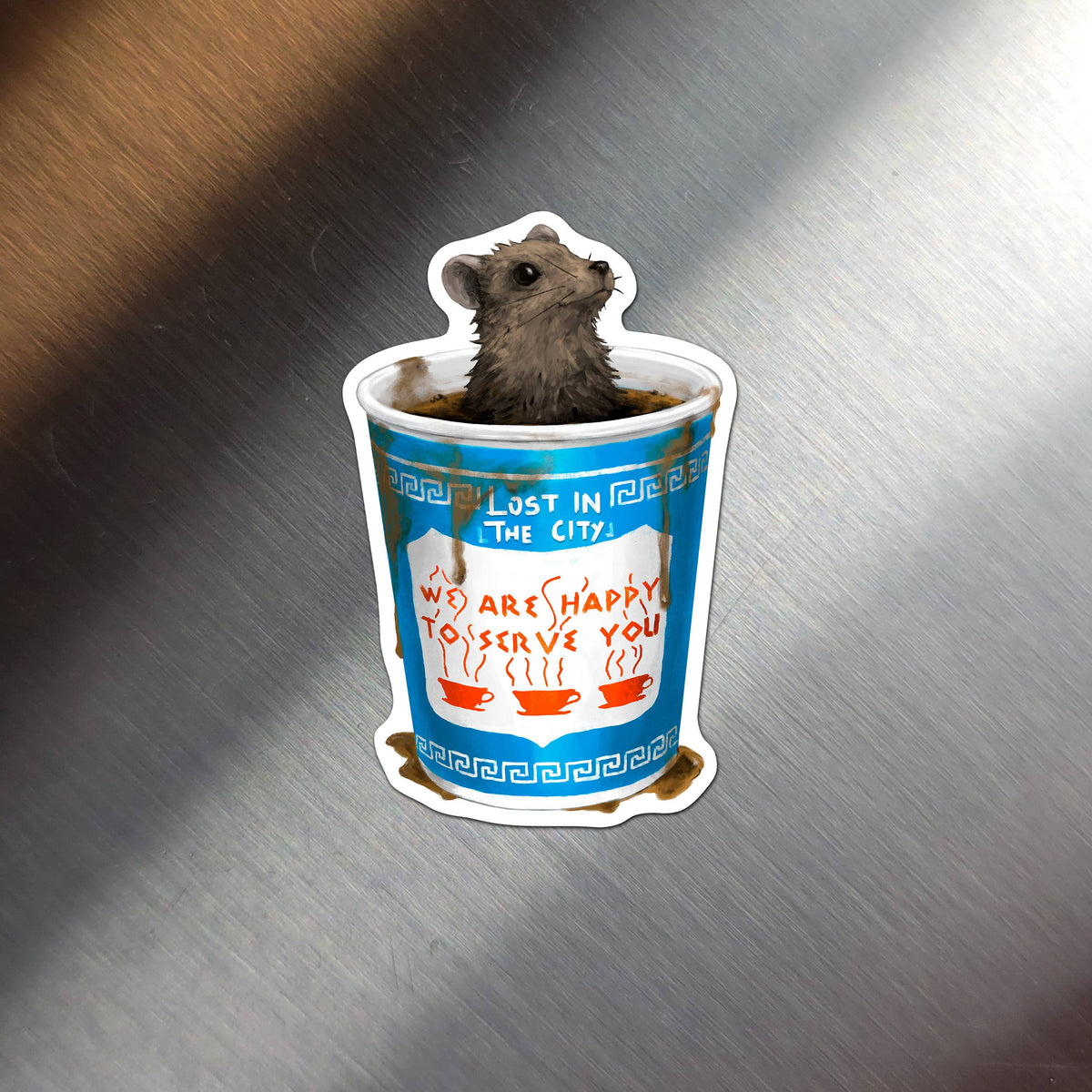 Coffee Lover Rat Magnet