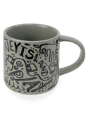 Katie Merz Olive Green Mug with Black Glyph Art