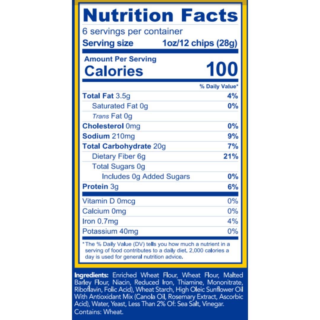 Sea Salt - High Fiber, Lower Carb Pita Chip