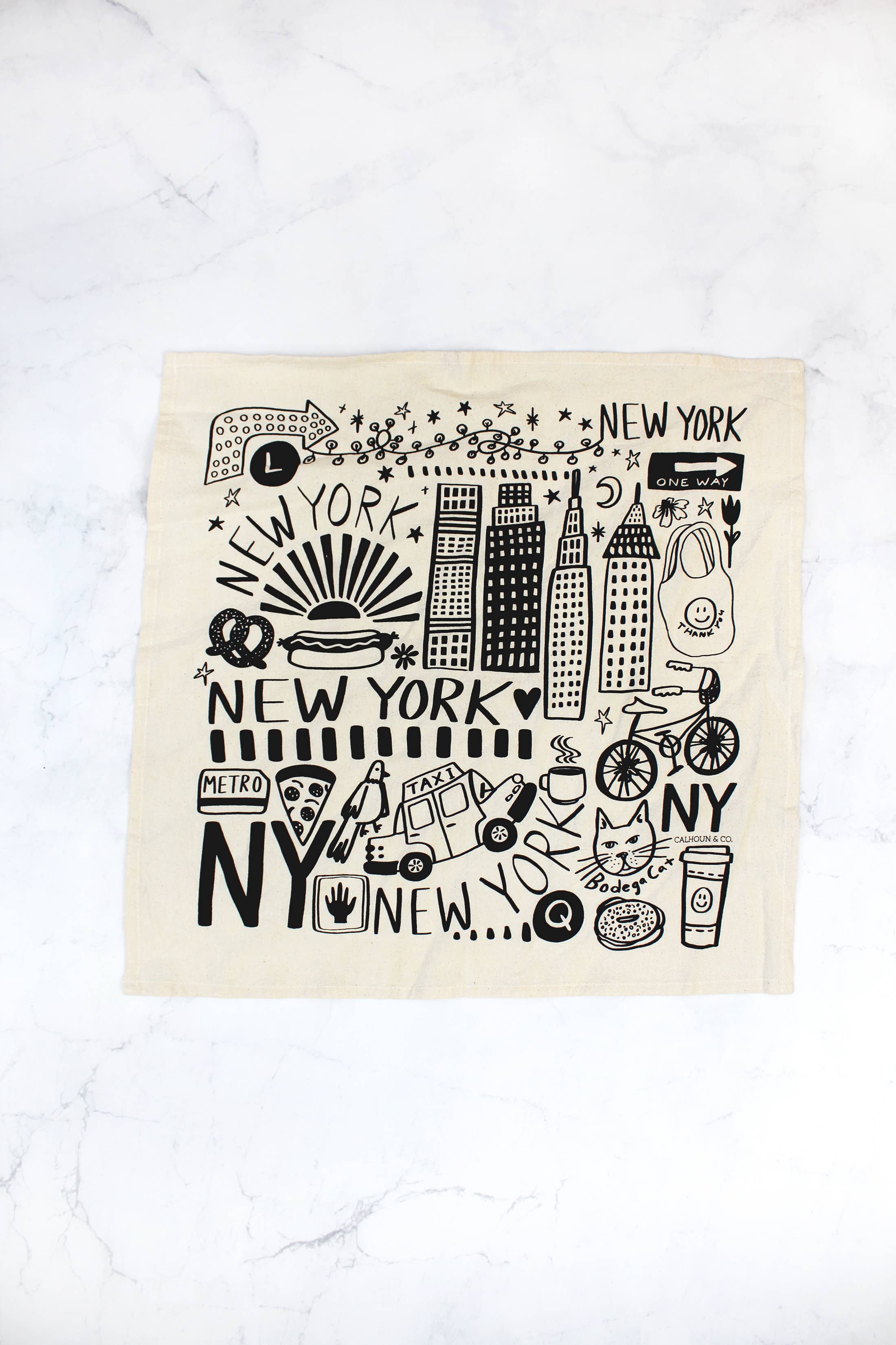 New York Screen Printed Tea Towel