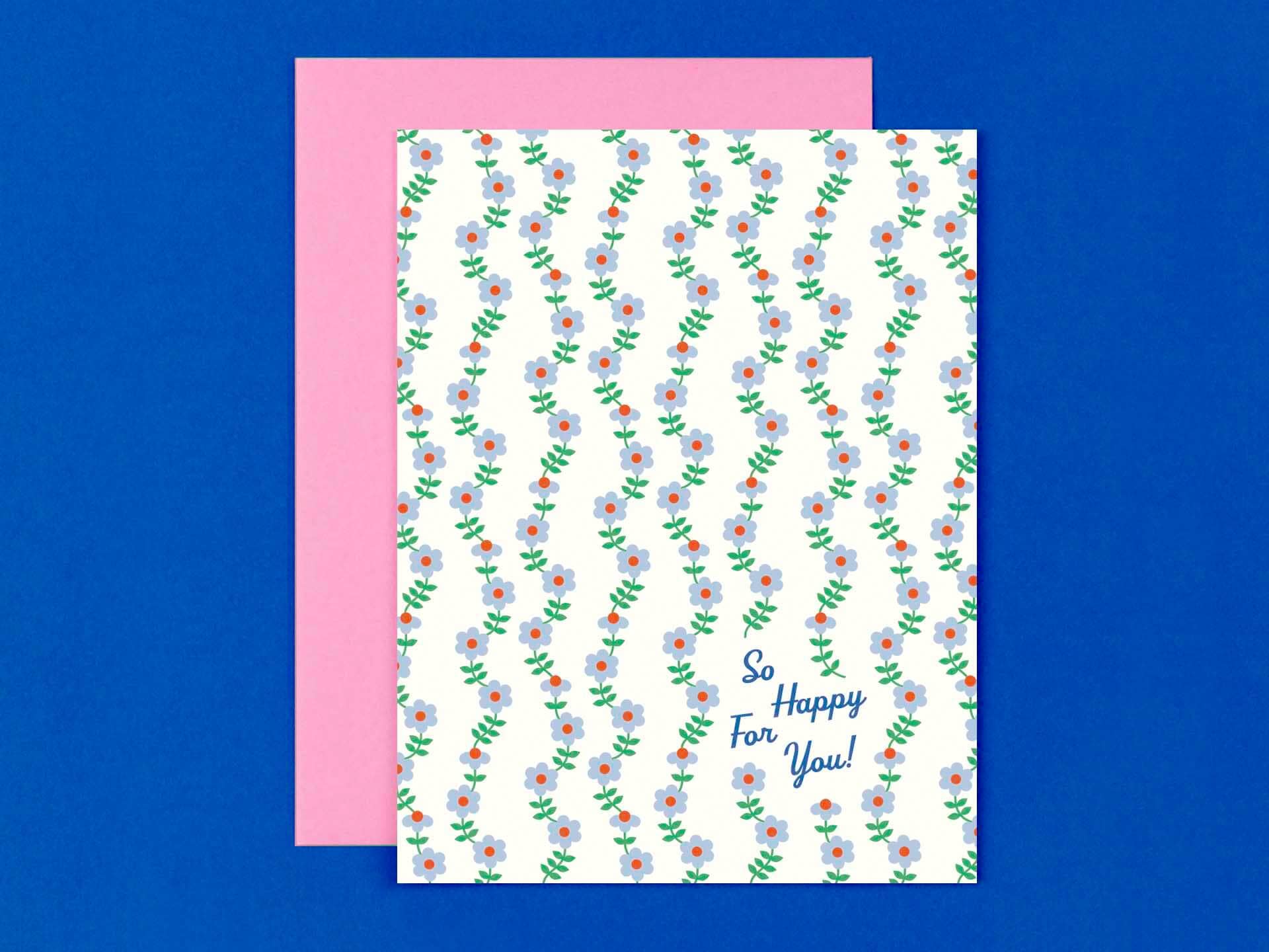 So Happy Floral Wedding or Congrats Card