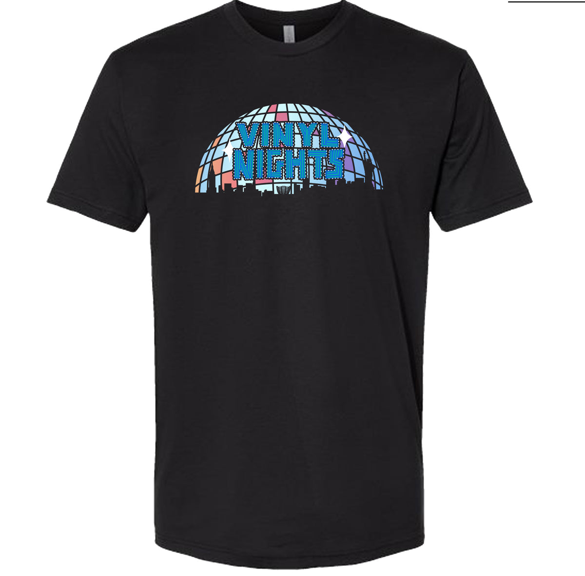 Vinyl Nights Logo Disco Ball Tee